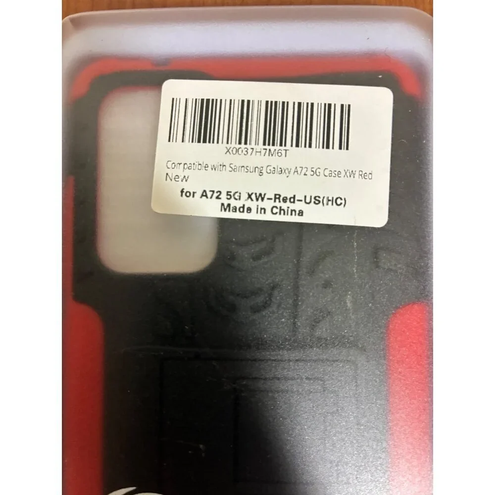 Cell Phone Case for Samsung Galaxy A72 5G Black Red